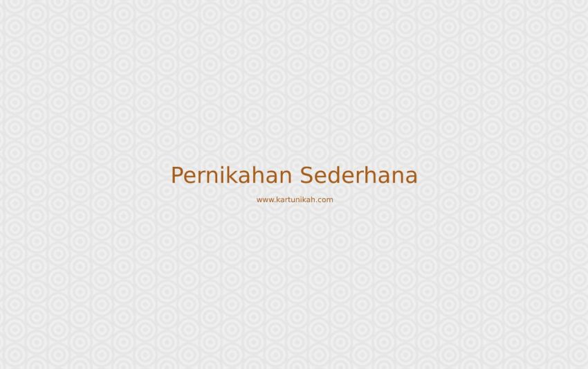pernikahan sederhana